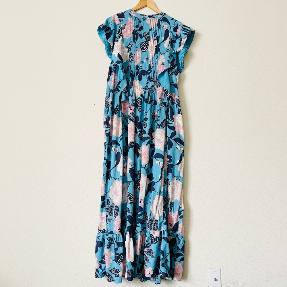Anthropologie Maeve XL Cassandra blue floral Aline maxi dress - Picture 6 of 8